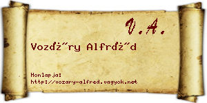 Vozáry Alfréd névjegykártya
